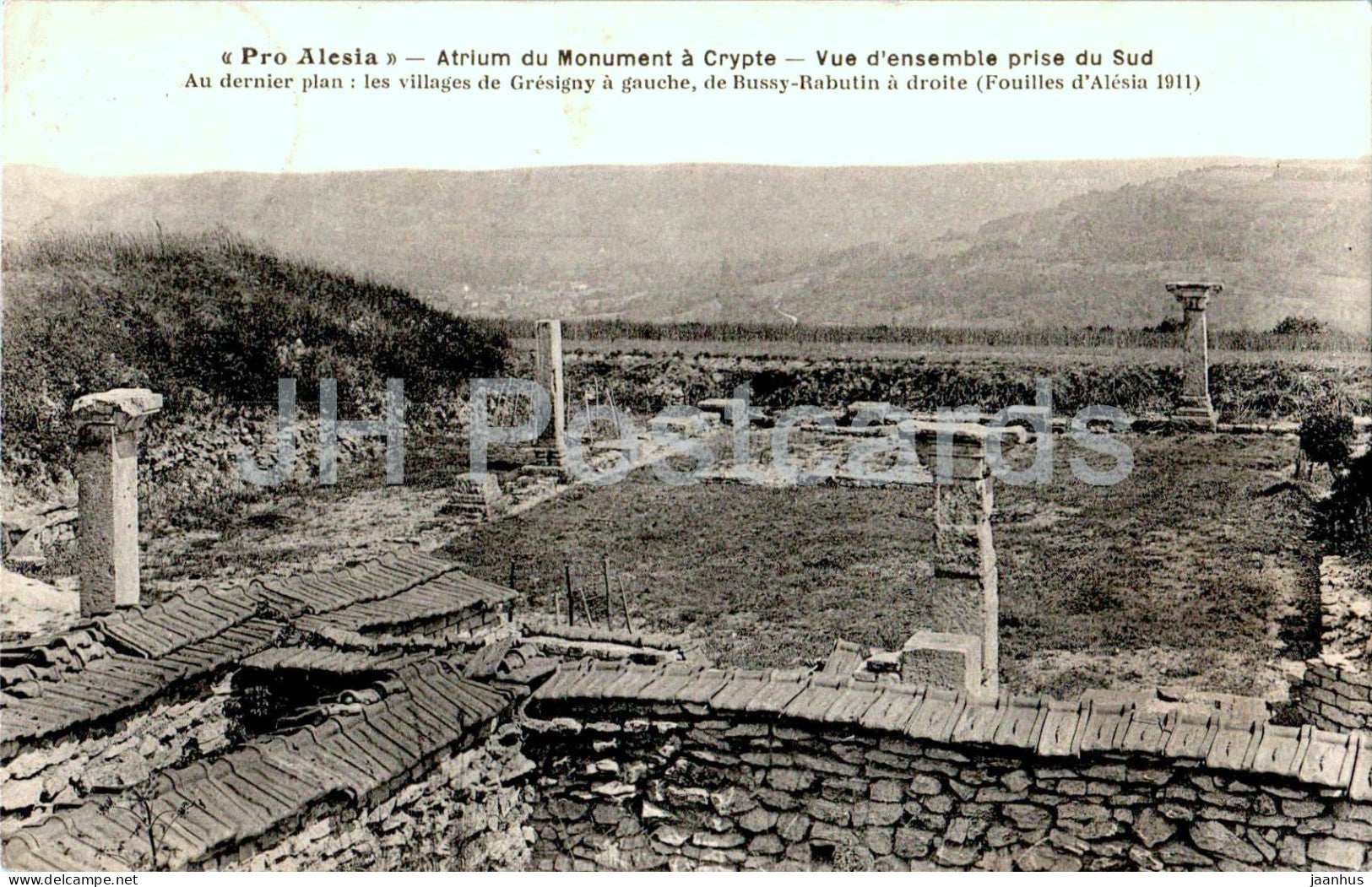 Pro Alesia - Atrium du Monument a Crypte - Vue d'ensemble prise Sud - ancient world old postcard - 1938 - France - used - JH Postcards
