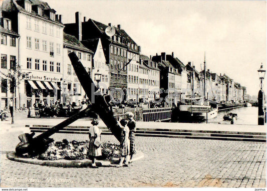 Copenhagen - Kopenhagen - Nyhavn - ship - old postcards - 9595 - 1954 - Denmark - used - JH Postcards