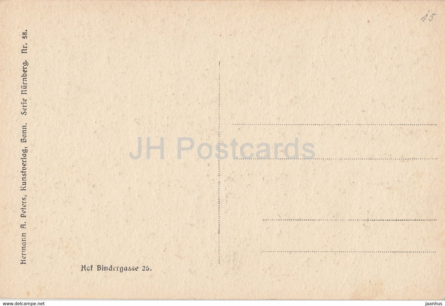 Nürnberg - Hof Bindergasse 25 - alte Postkarte - Deutschland - unbenutzt