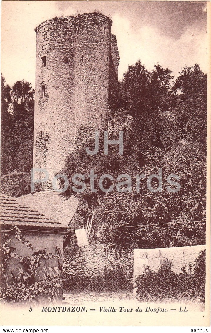 Montbazon - Vieille Tour du Donjon - 5 - old postcard - France - unused - JH Postcards