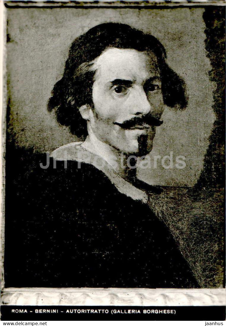 painting by Bernini - Autoritratto - Self Portrait - Galleria Borghese - Italian art - 1050 - Italy - unused - JH Postcards