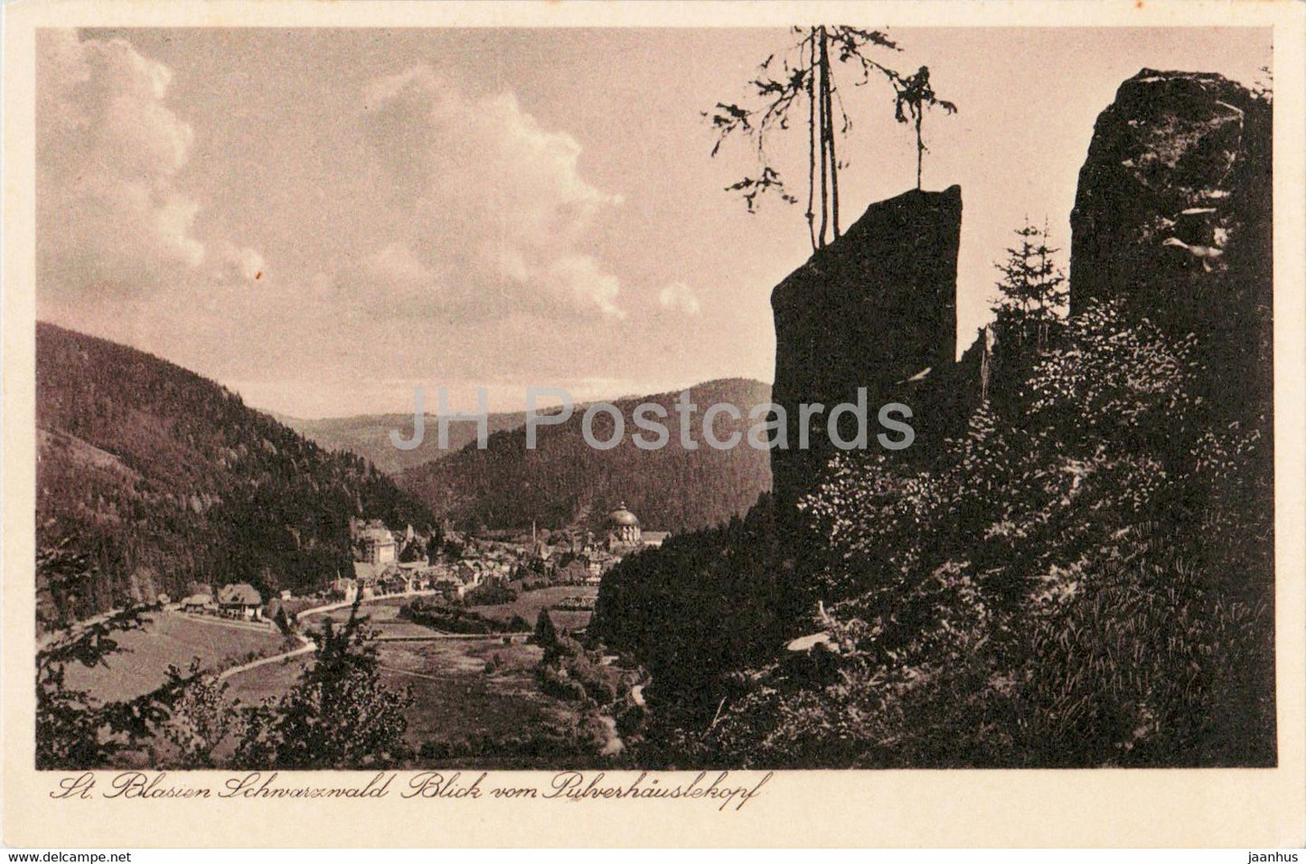 St Blasien - Schwarzwald - Blick vom Pulverhauslekopf - old postcard - Germany - unused - JH Postcards