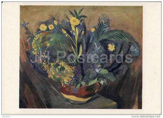 painting by M. Saryan - Flowers of sambec , 1914 - flowers - Armenian art - 1985 - Russia USSR - unused - JH Postcards