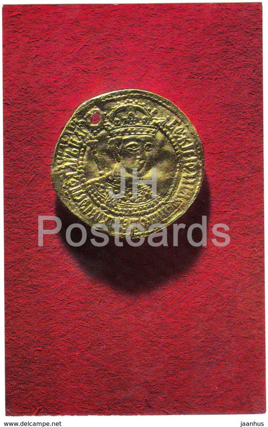Gold Ugorsky (Chervonets) of Tsar Boris Godunov , 16th century - Rare Russian Coins - 1971 - Russia USSR - unused - JH Postcards