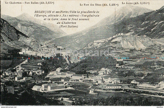 Briancon et ses Forts - Vue Generale et la Gare - Le Chaberton - Le Janus - old postcard - France - unused - JH Postcards