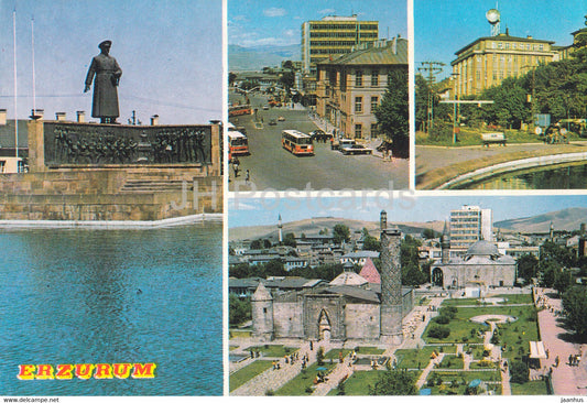 Erzurum - City views - monument - architecture - bus - multiview - Turkey - unused - JH Postcards