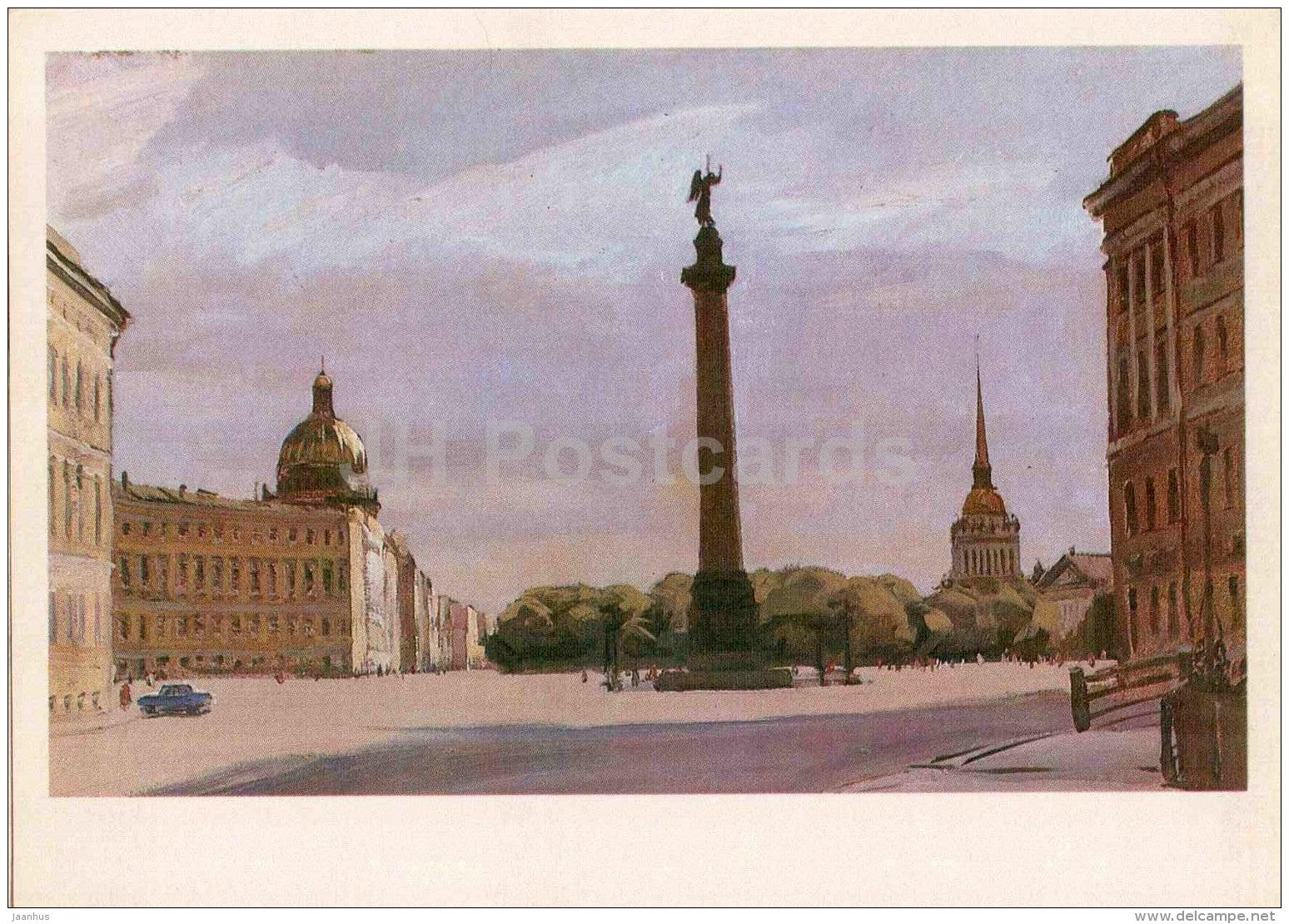 illustration by G. Manizer - Palace square - Leningrad - St. Petersburg - 1978 - Russia USSR - unused - JH Postcards