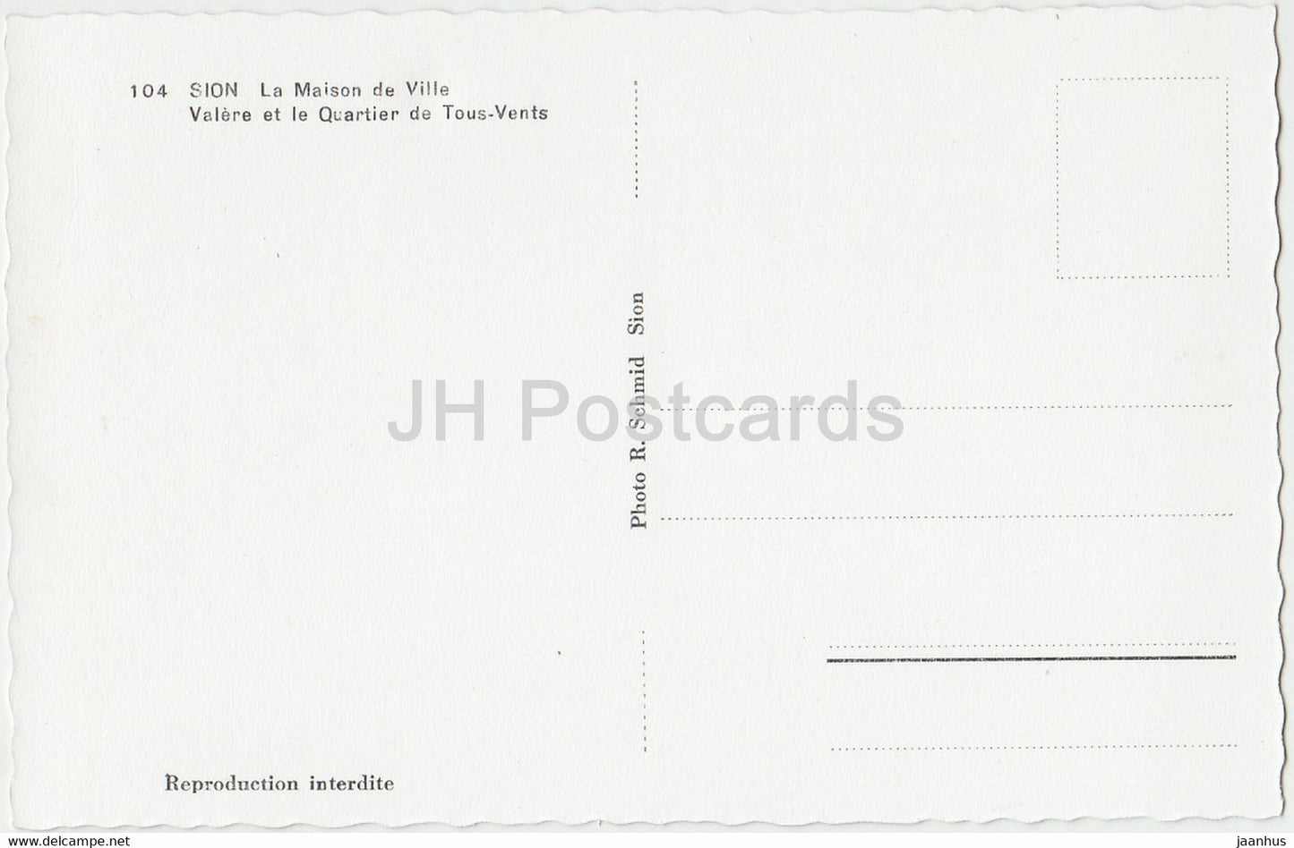 Sion - La Maison de Ville - Valere et le Quartier de Tous Vents - 104 - Schweiz - unbenutzt