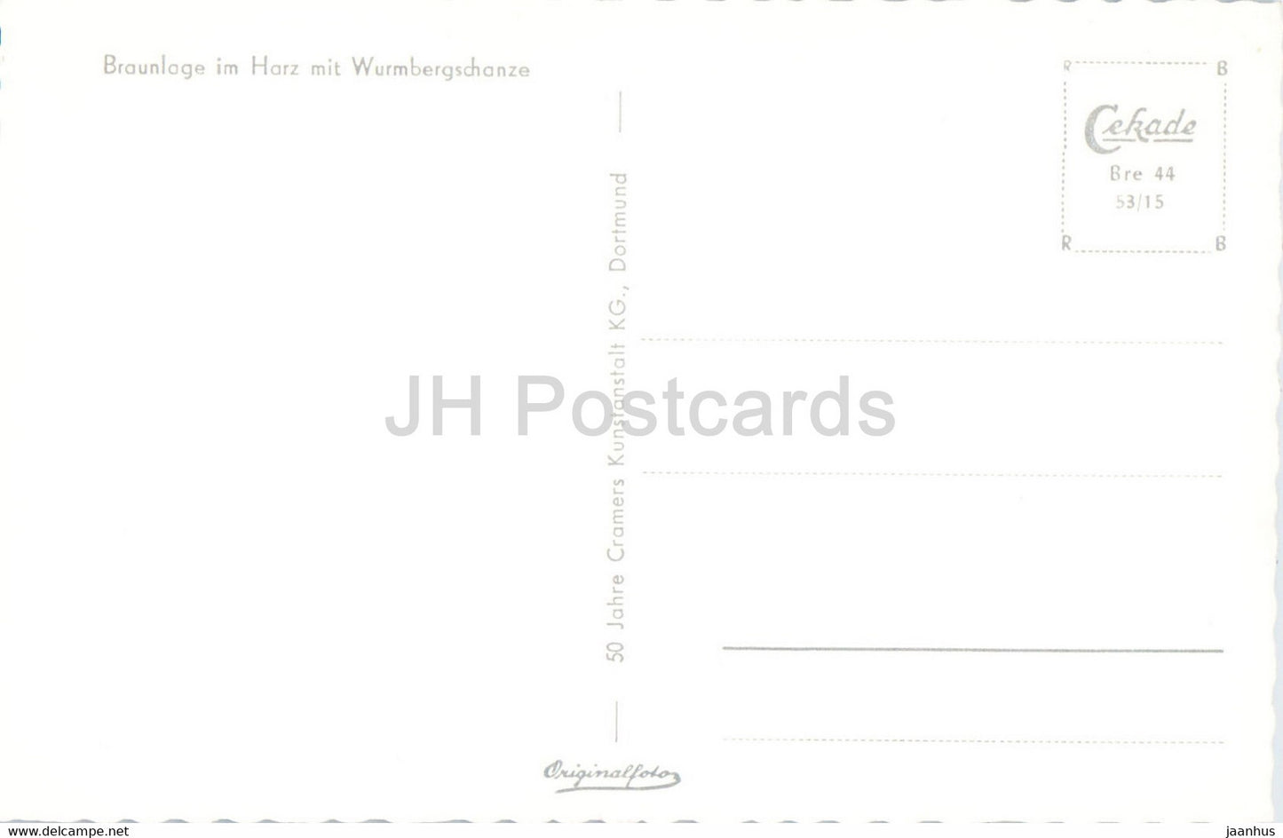 Braunlage im Harz mit Wurmbergschanze - carte postale ancienne - Allemagne - inutilisée