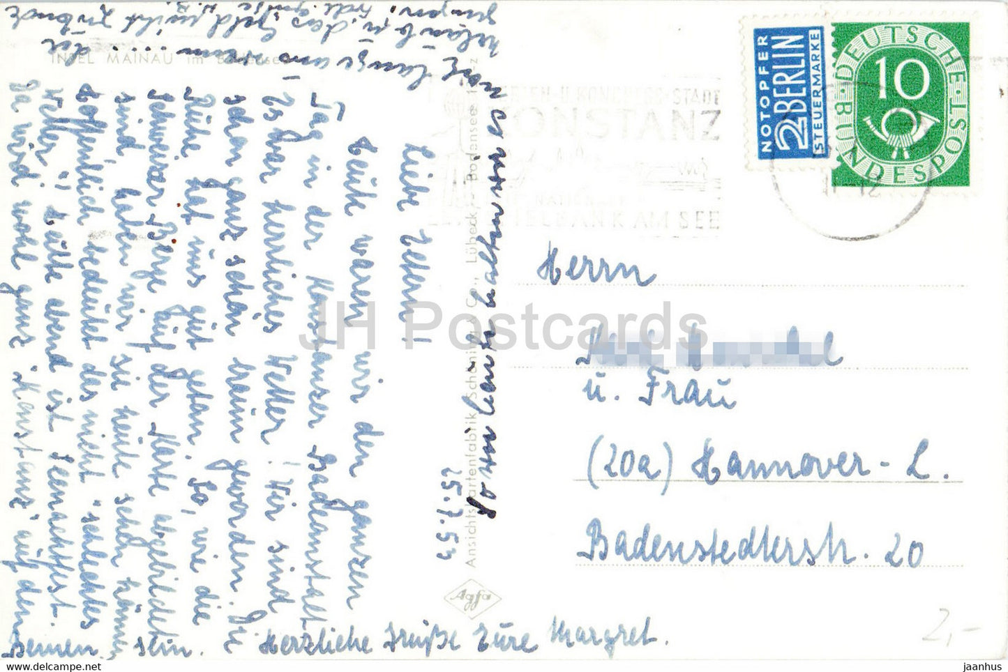 Insel Mainau im Bodensee - carte postale ancienne - 1953 - Allemagne - utilisé