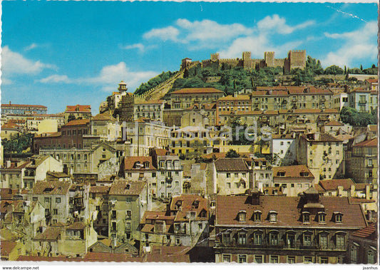 Lisbon - Lisboa - O Castelo de S Jorge e o velho bairro da Mouraria - The Castle of St George - 1977 - Portugal - used - JH Postcards