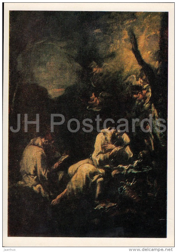 painting by Alessandro Magnasco - Benedictine monks - Italian art - Russia USSR - 1979 - unused - JH Postcards