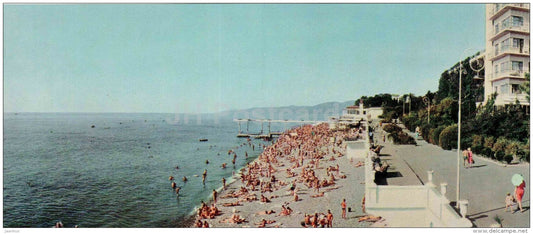 the Lazurny Bereg sanatorium - beach - Sochi - Caucasus - 1966 - Russia USSR - unused - JH Postcards
