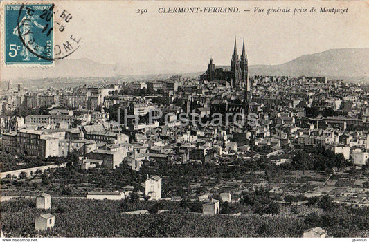 Clermont Ferrand - Vue generale prise de Montjuzet - 250 - old postcard - 1911 - France - used - JH Postcards