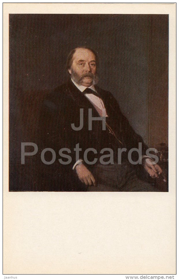 painting by I. Kramskoy - Ivan Goncharov - Russian Writers - 1969 - Russia USSR - unused - JH Postcards