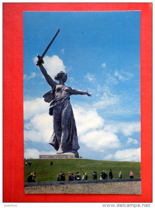 Mamayev Kurgan - monument of motherland - Volgograd - Volga river - 1972 - Russia USSR - unused - JH Postcards