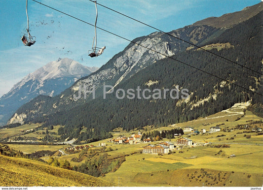 Cunter bei Savognin 1200 m im Oberhalbstein mit Lenzerhorn - cable car - 1974 - Switzerland - used - JH Postcards