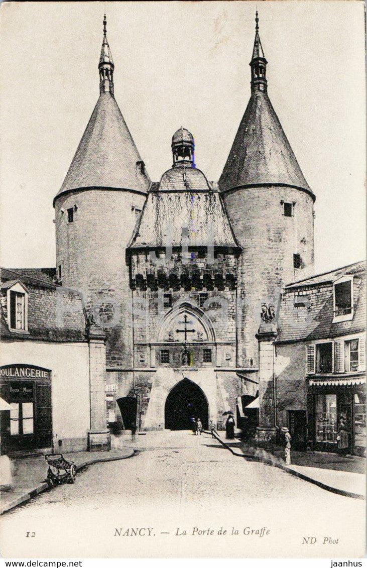 Nancy - La Porte de la Graffe - 12 - old postcard - France - unused - JH Postcards