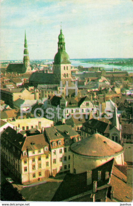 Riga - Old Town - Panoramic view of Old Riga - 1976 - Latvia USSR - unused - JH Postcards