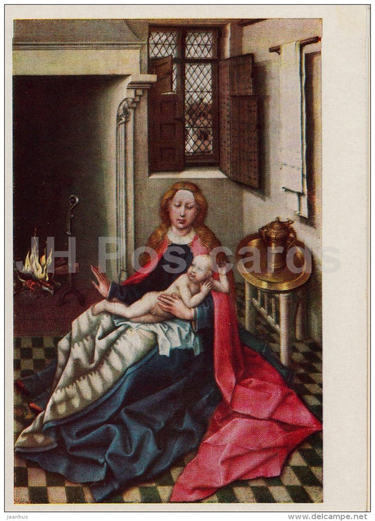 Painting by Flemalle Master - Madonna with Child - art - 1957 - Russia USSR - unused - JH Postcards