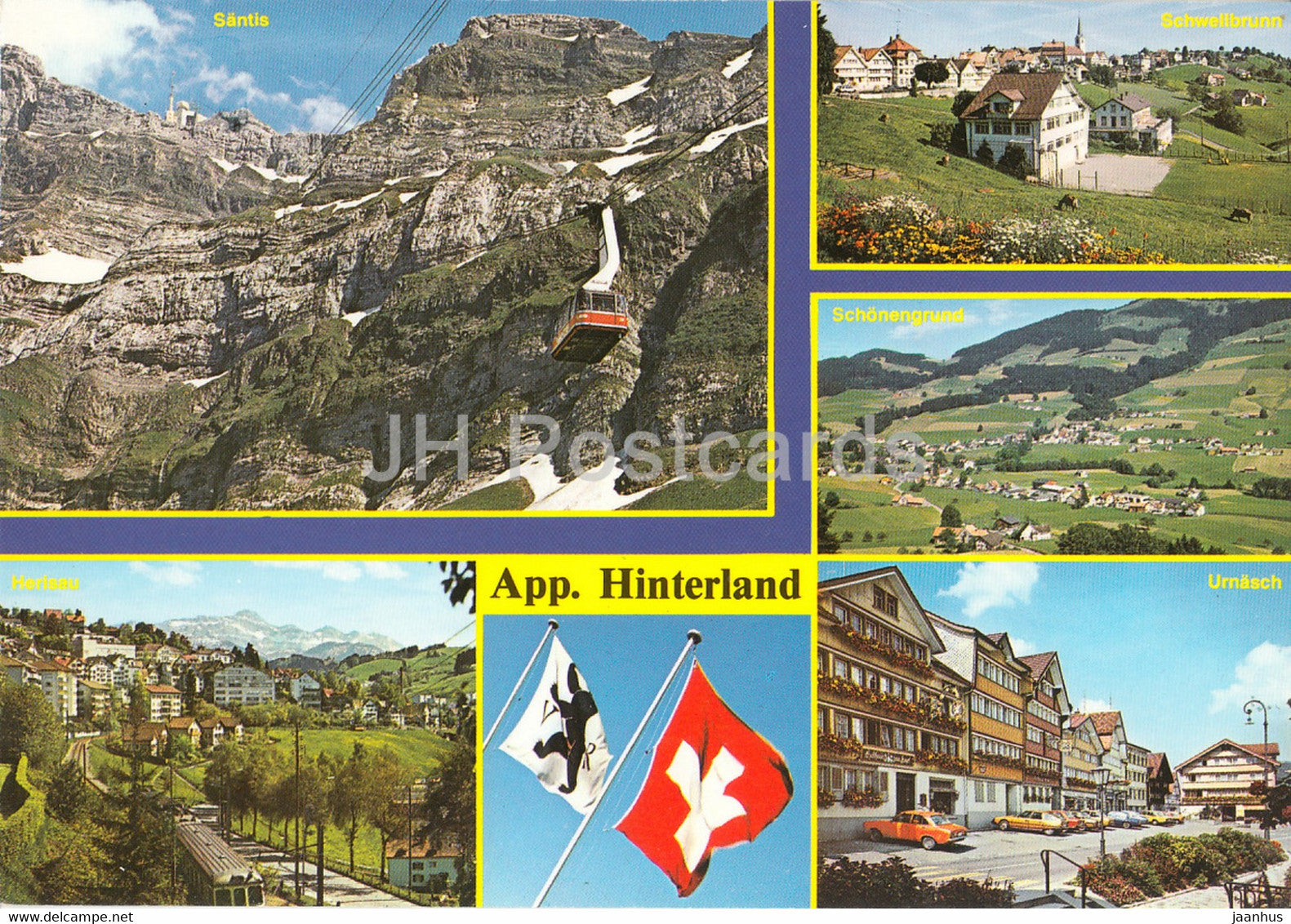 App Hinterland - Santis - Herisau - Urnasch - Schwellbrunn - Schonengrund - multiview - 39746 - Switzerland - unused - JH Postcards