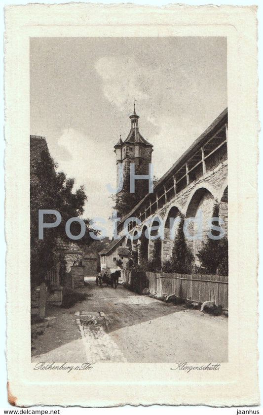 Rothenburg o Tauber - Klingenschutt - old postcard - 1923 - Germany - used - JH Postcards