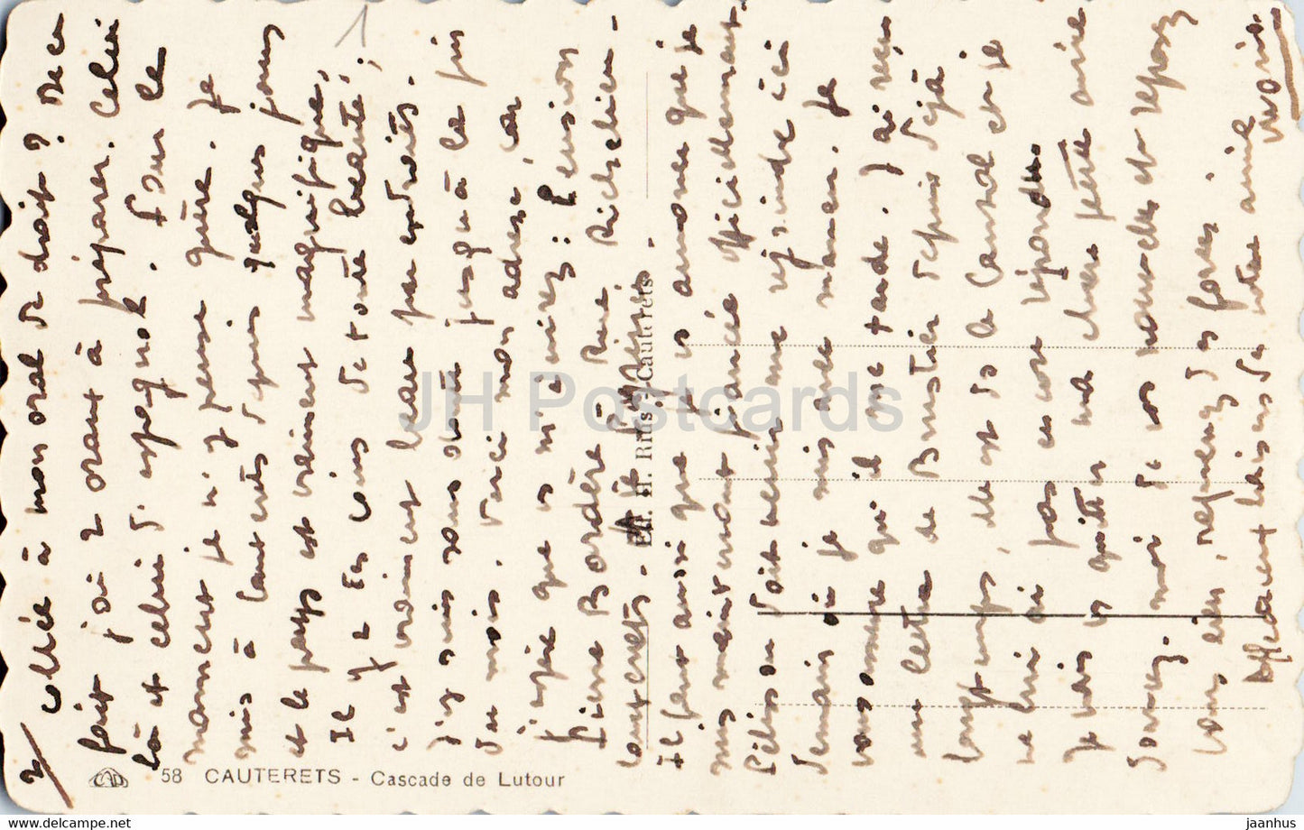Cauterets - Cascade de Lutour - 58 - old postcard - France - used