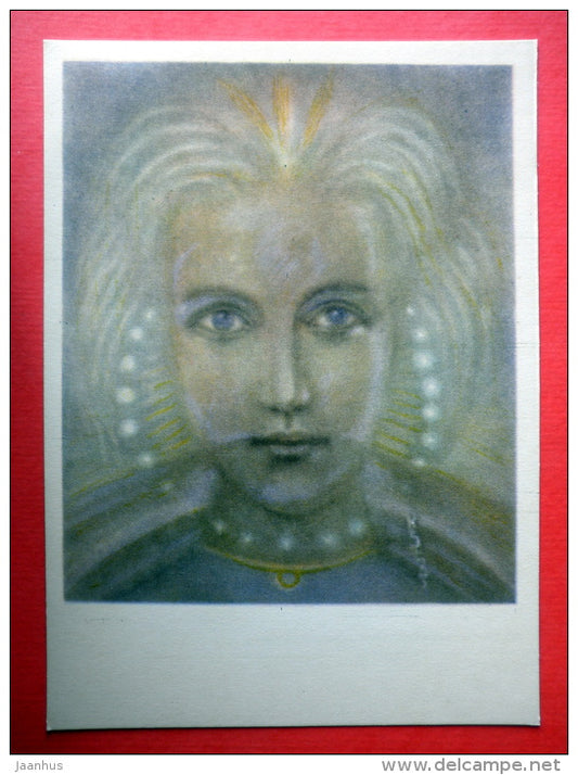 painting by Kazys Simonis - Fairy`s Daughter . 1929 - lithuanian art - unused - JH Postcards