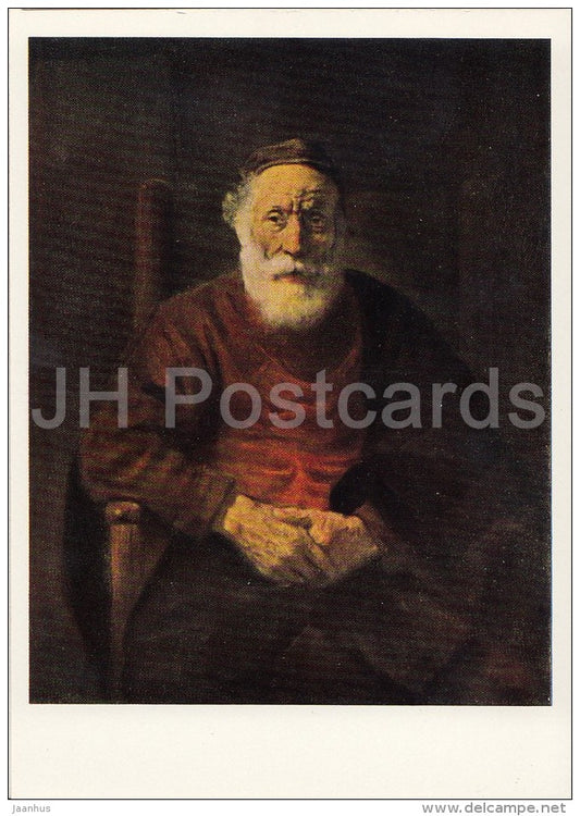 painting by Rembrandt - Portrait of an Old Man in Red , 1652-54 - Dutch art - 1967 - Russia USSR - unused - JH Postcards