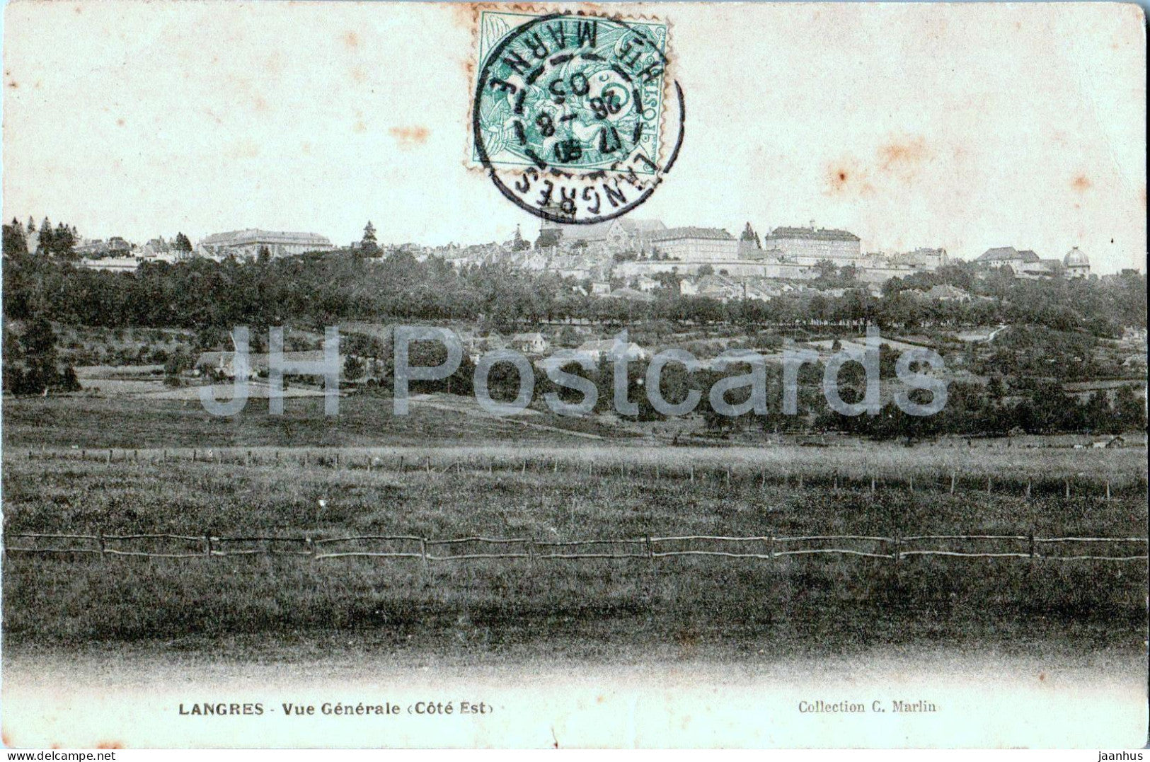 Langres - Vue Generale - Cote Est - old postcard - 1905 - France - used - JH Postcards
