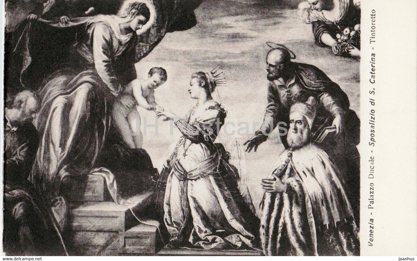 Venezia - Venice - Palazzo Ducale - Sposalizio di S Caterina - Tintoretto - 58725 - old postcard - Italy - unused - JH Postcards