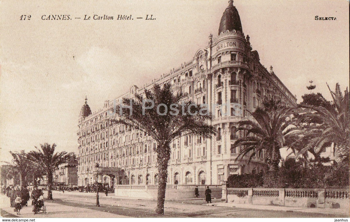 Cannes - Le Carlton Hotel - 172 - old postcard - 1919 - France - used - JH Postcards