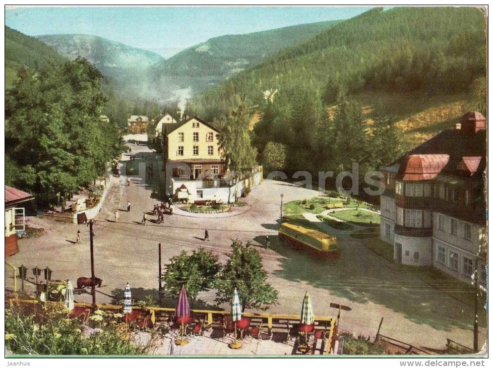 Krkonose - Pec pod Snezkou - Studnicni hora - bus - Czechoslovakia - Czech - used 1965 - JH Postcards