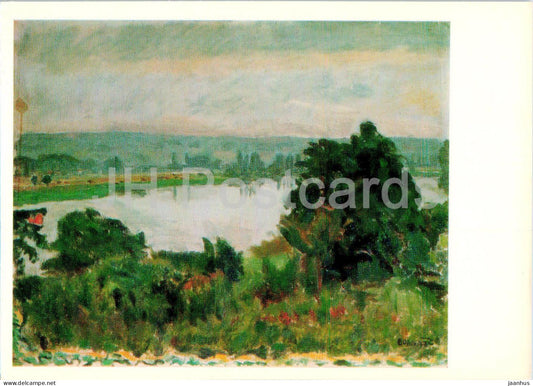 painting by Pierre Bonnard - Landscape with river - Seine river near Vernon - French art - 1977 - Russia USSR - unused - JH Postcards