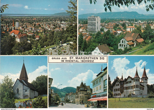 Gruss aus St. Margrethen SG Im rheintal - church - general view - multiview - Switzerland - used - JH Postcards