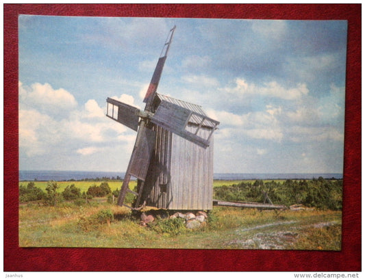 Hellamaa windmill , 1848 - Hiiumaa island - 1977 - Estonia USSR - unused - JH Postcards