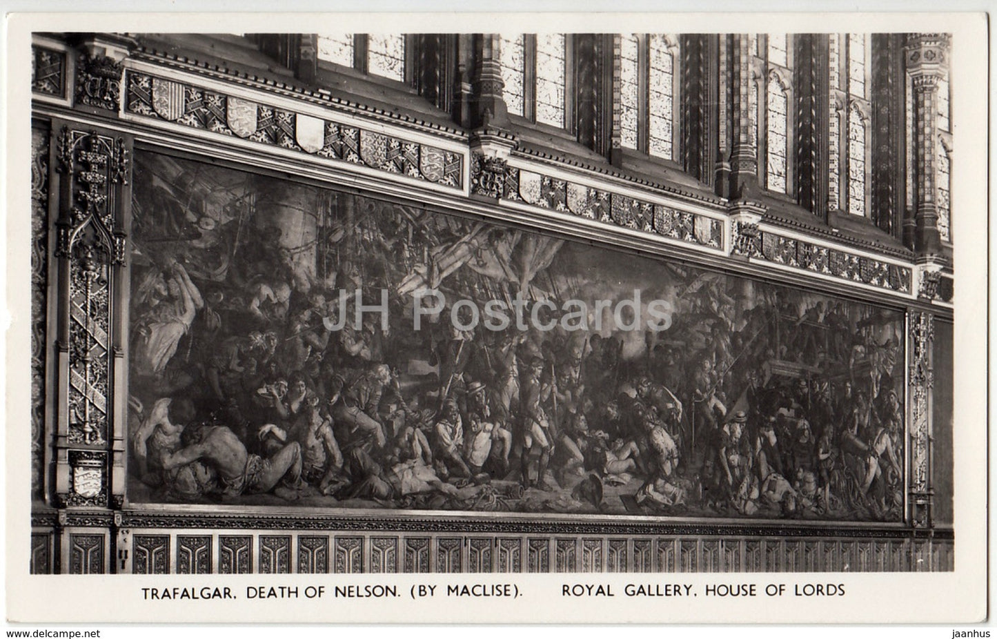 London - Trafalgar - Death of Nelson - Royal Gallery - House of Lords - 1961 - United Kingdom - England - used - JH Postcards