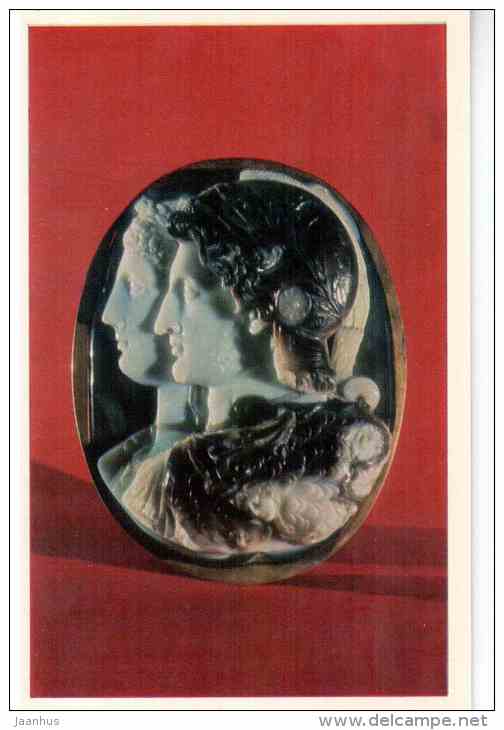 The Gonzaga Cameo , 3rd century BC Egypt - sardonyx - Art of Ancient Greek and Rome - 1972 - Russia USSR - unused - JH Postcards