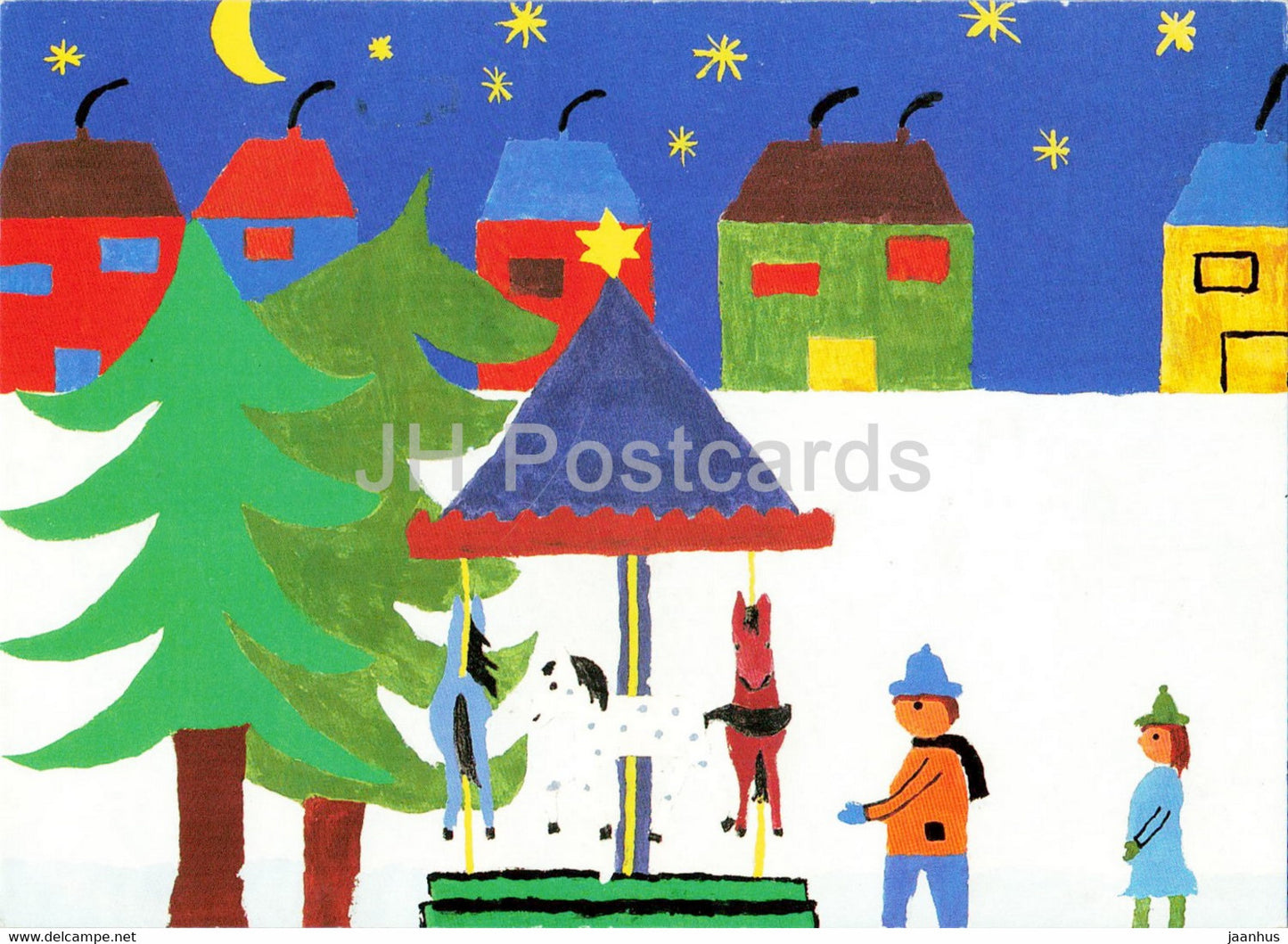painting by Karin 16 Jahre - Winter - German art - Germany - unused - JH Postcards