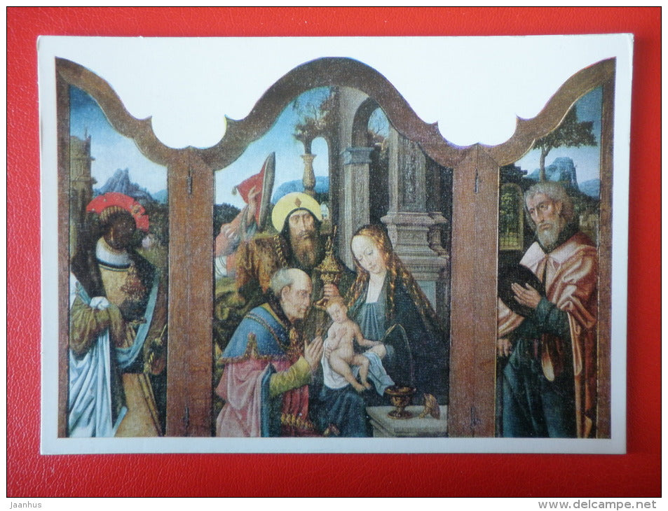 painting by Dutch Artist . Adoration of the Magi - dutch art - unused - JH Postcards