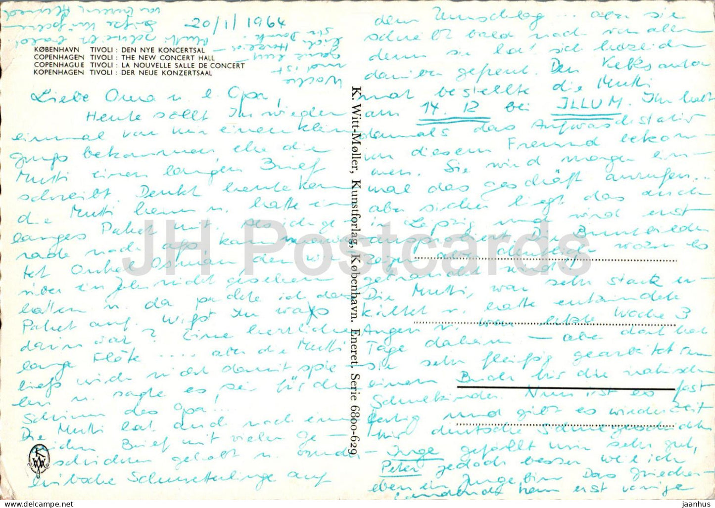 Copenhague - Kobenhavn - Tivoli - Den Nye Koncertsal - La nouvelle salle de concert - 1964 - Danemark - utilisé 