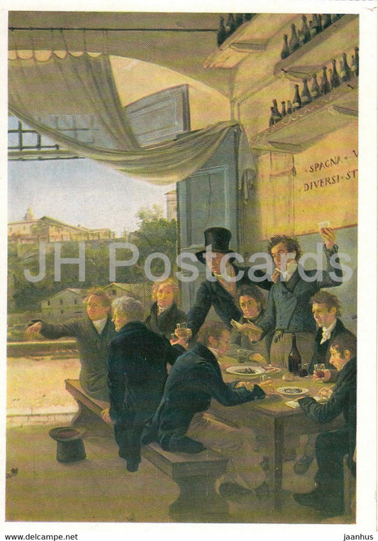 painting by Franz Ludwig Catel - Kronprinz Ludwig von Bayern im Kunstlerreise zu Rom - German art - Germany - unused - JH Postcards