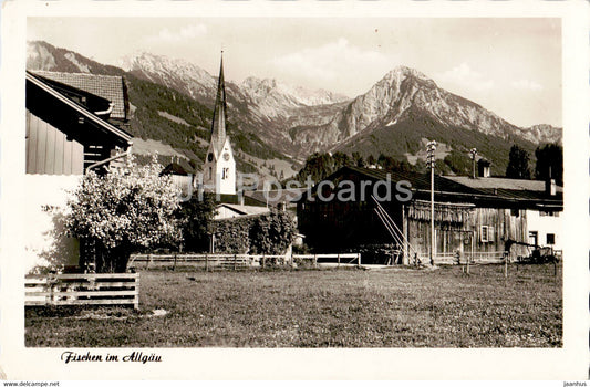Fischen im Allgau - old postcard - 1950s - Germany - used - JH Postcards