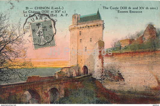 Chinon - Le Chateau - La Porte d'entree - castle - 20 - old postcard - 1924 - France - used