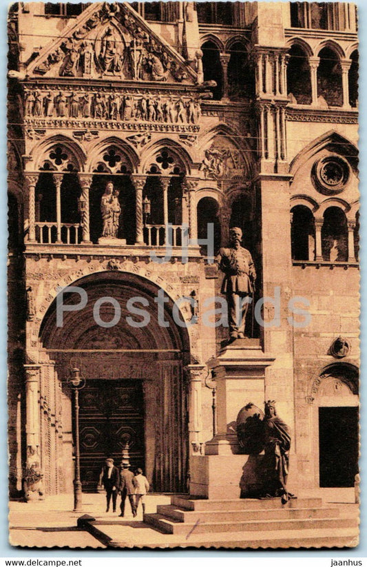 Ferrara - Porta Maggiore della Cattedrale e Monumento Vittorio Emanuele II - 14044 - old postcard - 1912 - Italy - used - JH Postcards