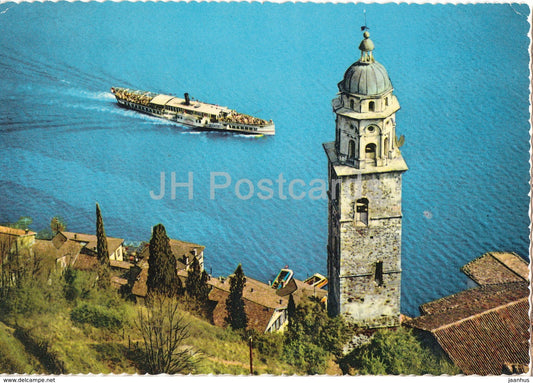 Morcote - Lago di Lugano - Chiesa di Santa Maria - passenger ship - steamer - 532 - Switzerland - used - JH Postcards
