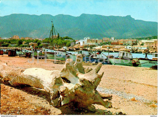 San Carlos de la Rapita - Vista parcial puerto y ciudad - view of port and city - port - boat - 1101 - Spain - used - JH Postcards