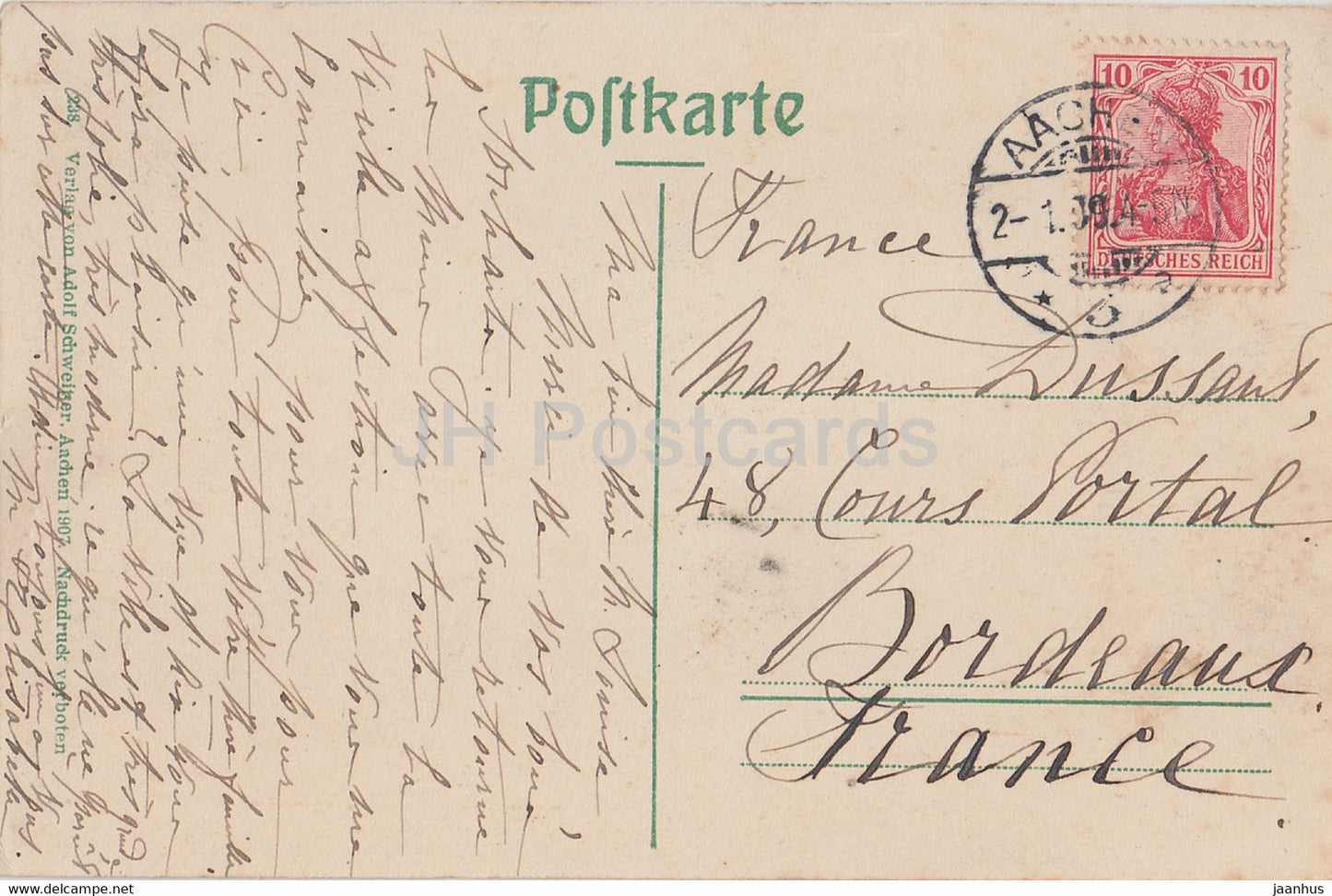 Aachen - 238 - old postcard - 1909 - Germany - used