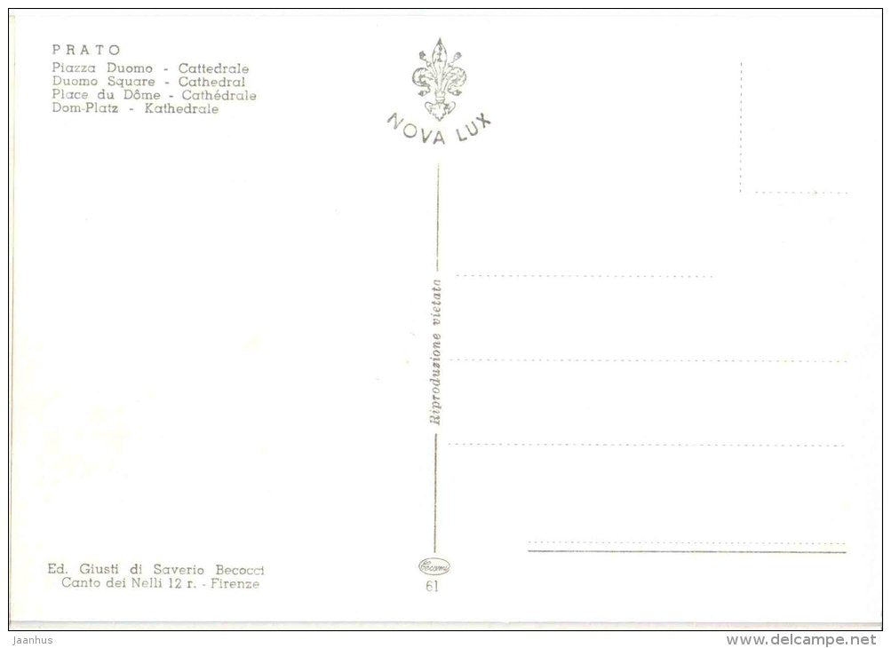 Piazza Duomo , Cattedrale - Duomo Square - cathedral - bus - Prato - Toscana - 61 - Italia - Italy - unused - JH Postcards