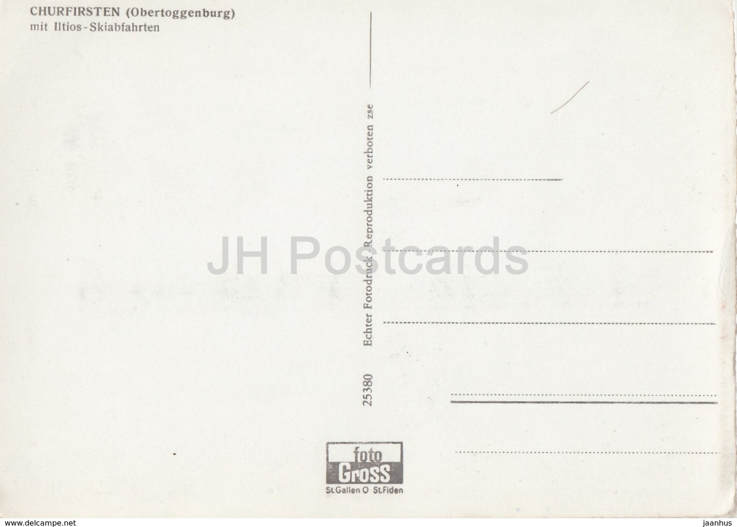 Churfristen mit Iltios Skiabfahrten - Obertoggenburg - Switzerland - unused